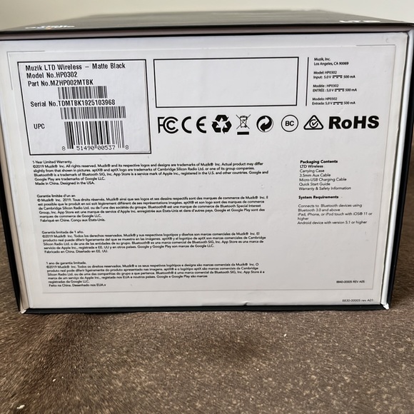 LTD WIRELESS ON-EAR HEADPHONE BY MUZIK - Picture 2 of 12